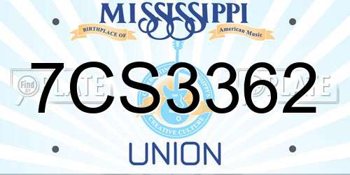 7CS3362 Mississippi License Plate