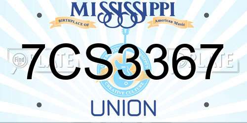 7CS3367 Mississippi License Plate