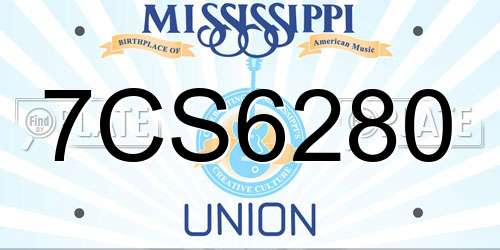 7CS6280 Mississippi License Plate