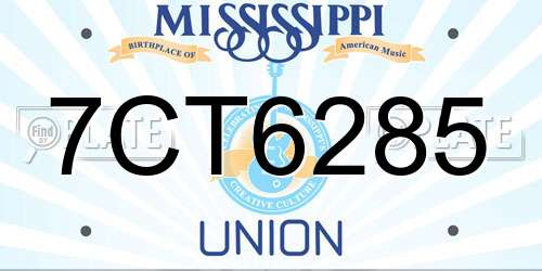 7CT6285 Mississippi License Plate