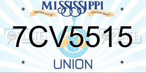 7CV5515 Mississippi License Plate