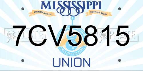 7CV5815 Mississippi License Plate
