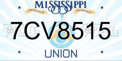 7CV8515 Mississippi License Plate