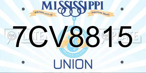 7CV8815 Mississippi License Plate