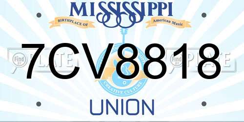 7CV8818 Mississippi License Plate