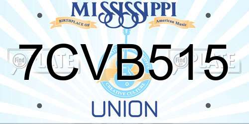 7CVB515 Mississippi License Plate