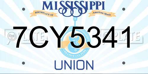 7CY5341 Mississippi License Plate