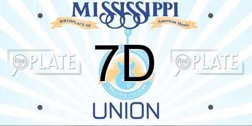 7D Mississippi License Plate