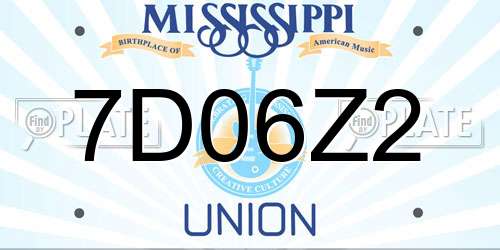 7D06Z2 Mississippi License Plate