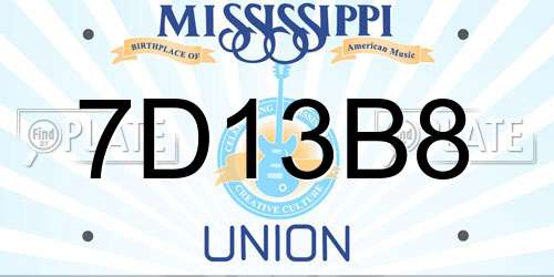 7D13B8 Mississippi License Plate