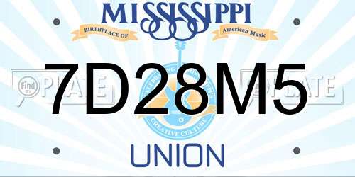 7D28M5 Mississippi License Plate