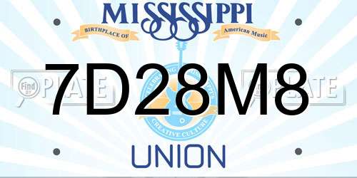 7D28M8 Mississippi License Plate