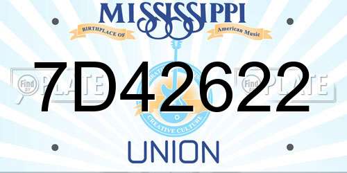 7D42622 Mississippi License Plate