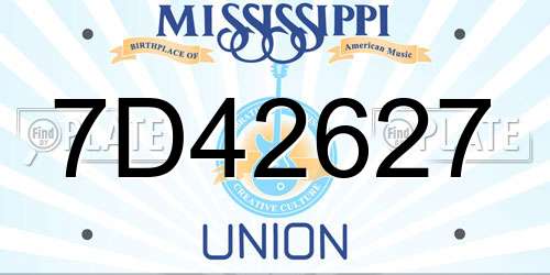 7D42627 Mississippi License Plate