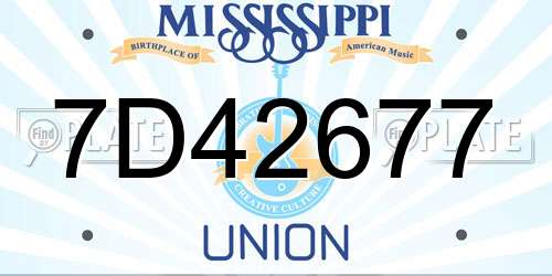 7D42677 Mississippi License Plate