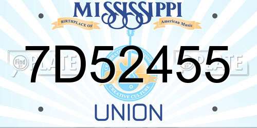 7D52455 Mississippi License Plate