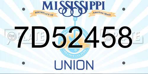 7D52458 Mississippi License Plate