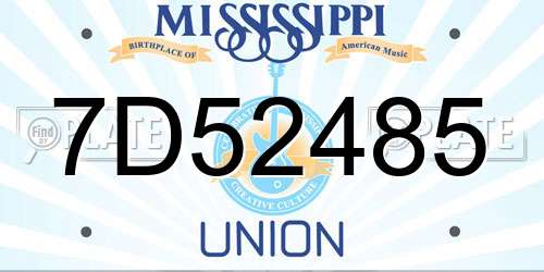 7D52485 Mississippi License Plate