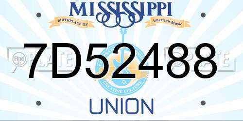 7D52488 Mississippi License Plate