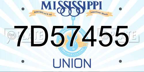 7D57455 Mississippi License Plate
