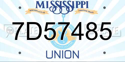 7D57485 Mississippi License Plate