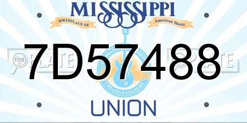 7D57488 Mississippi License Plate