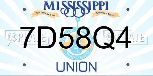7D58Q4 Mississippi License Plate