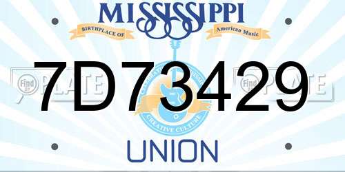 7D73429 Mississippi License Plate