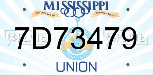 7D73479 Mississippi License Plate