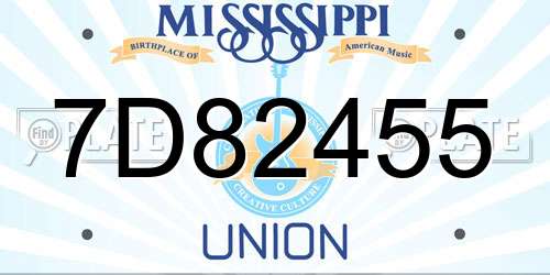 7D82455 Mississippi License Plate
