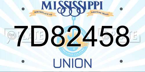 7D82458 Mississippi License Plate