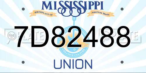 7D82488 Mississippi License Plate