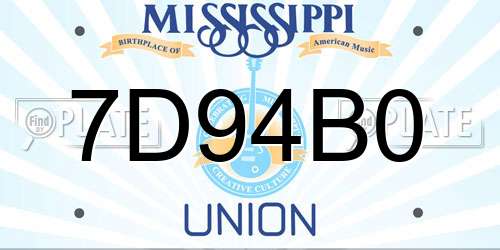 7D94B0 Mississippi License Plate