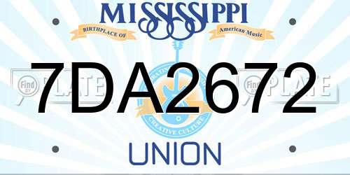 7DA2672 Mississippi License Plate