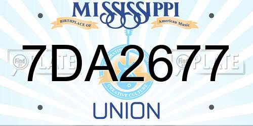 7DA2677 Mississippi License Plate