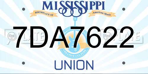 7DA7622 Mississippi License Plate
