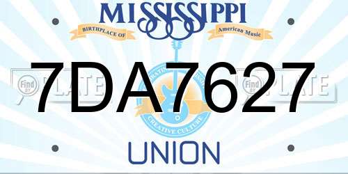 7DA7627 Mississippi License Plate