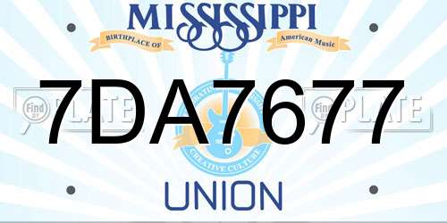 7DA7677 Mississippi License Plate