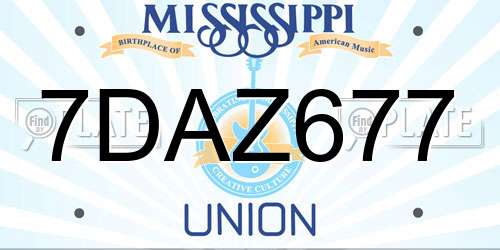 7DAZ677 Mississippi License Plate