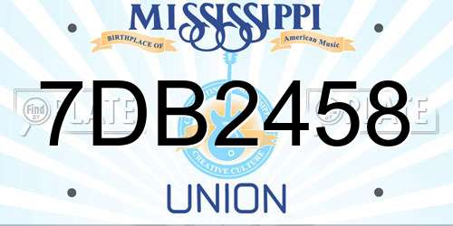 7DB2458 Mississippi License Plate
