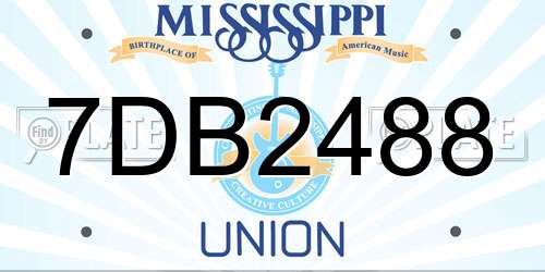 7DB2488 Mississippi License Plate