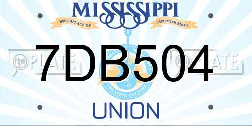 7DB504 Mississippi License Plate