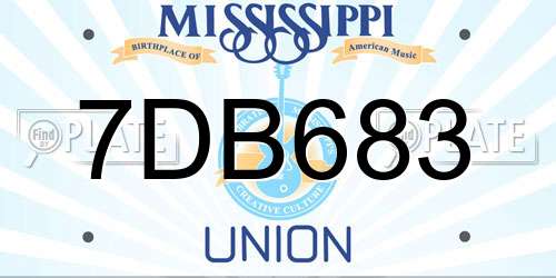 7DB683 Mississippi License Plate