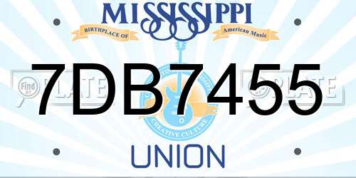 7DB7455 Mississippi License Plate