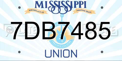 7DB7485 Mississippi License Plate