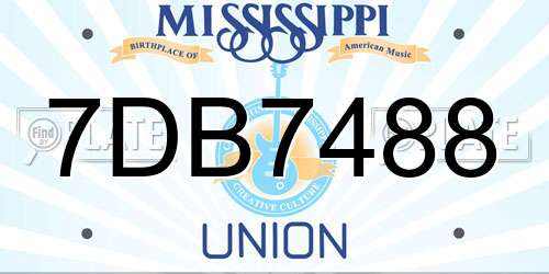 7DB7488 Mississippi License Plate
