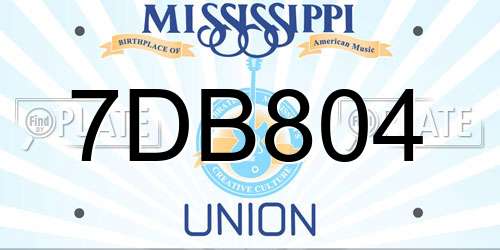 7DB804 Mississippi License Plate