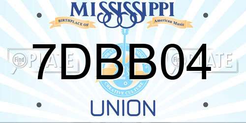 7DBB04 Mississippi License Plate