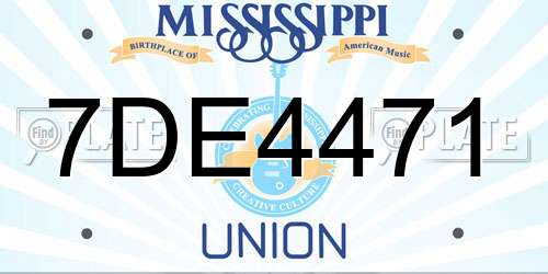 7DE4471 Mississippi License Plate