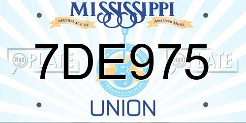 7DE975 Mississippi License Plate